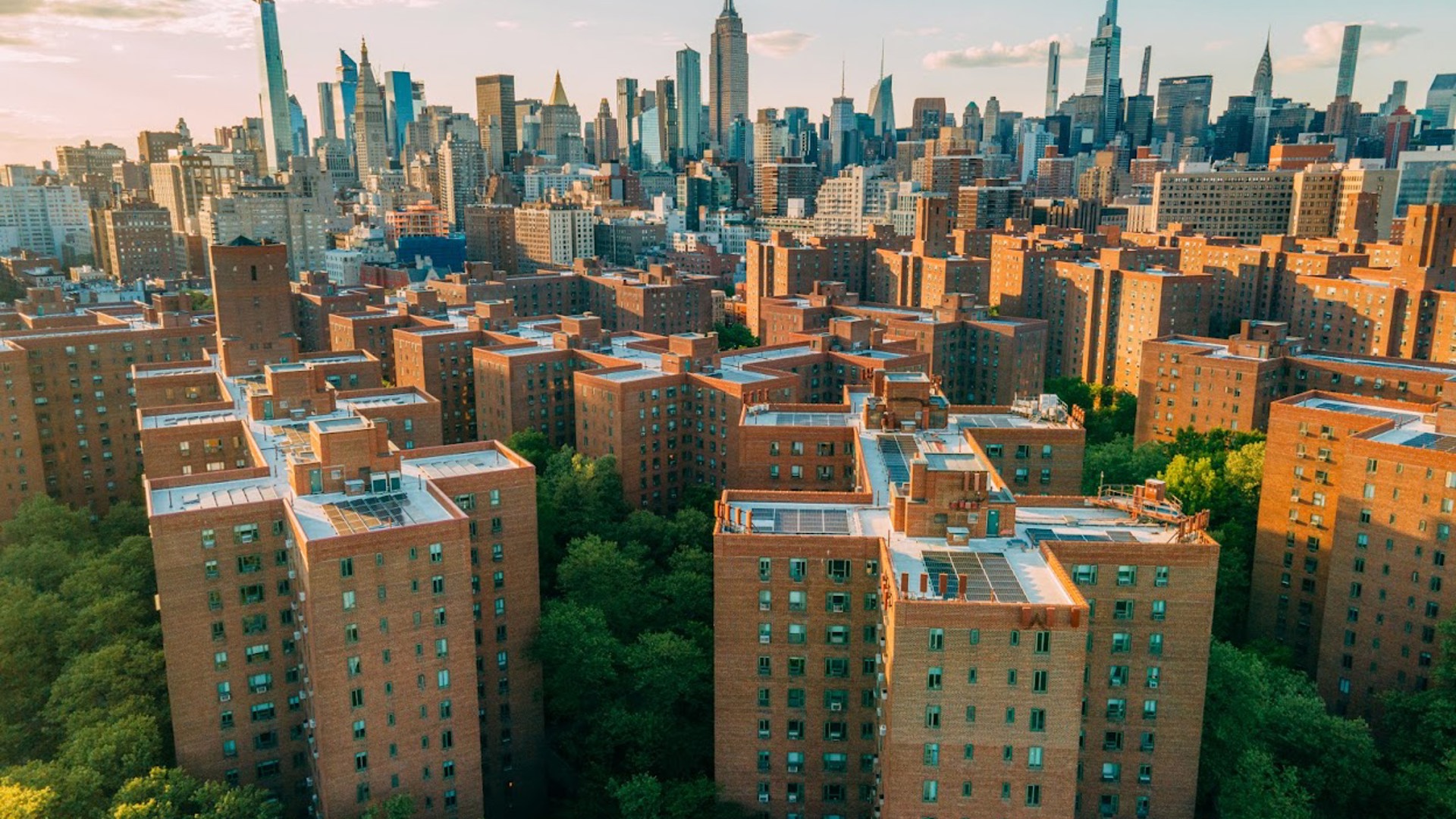 Drone shot of ST with ESB in back